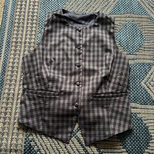 Emo indie sleaze skater punk plaid Emerson Lang adjustable vest XL hoco formal